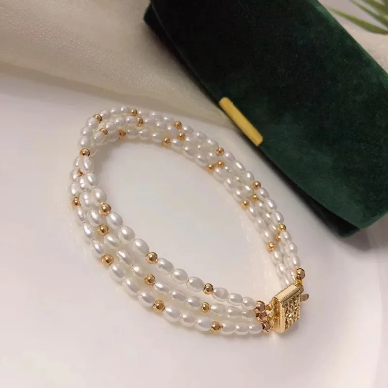 Модный двойной браслет bridalNew, натуральный белый жемчуг, украшения для женщин, золотой браслет с удлинителем 5 см
Модный двойной браслет bridalNew, натуральный белый жемчуг, украшения для женщин, золотой браслет с удлинителем 5 см