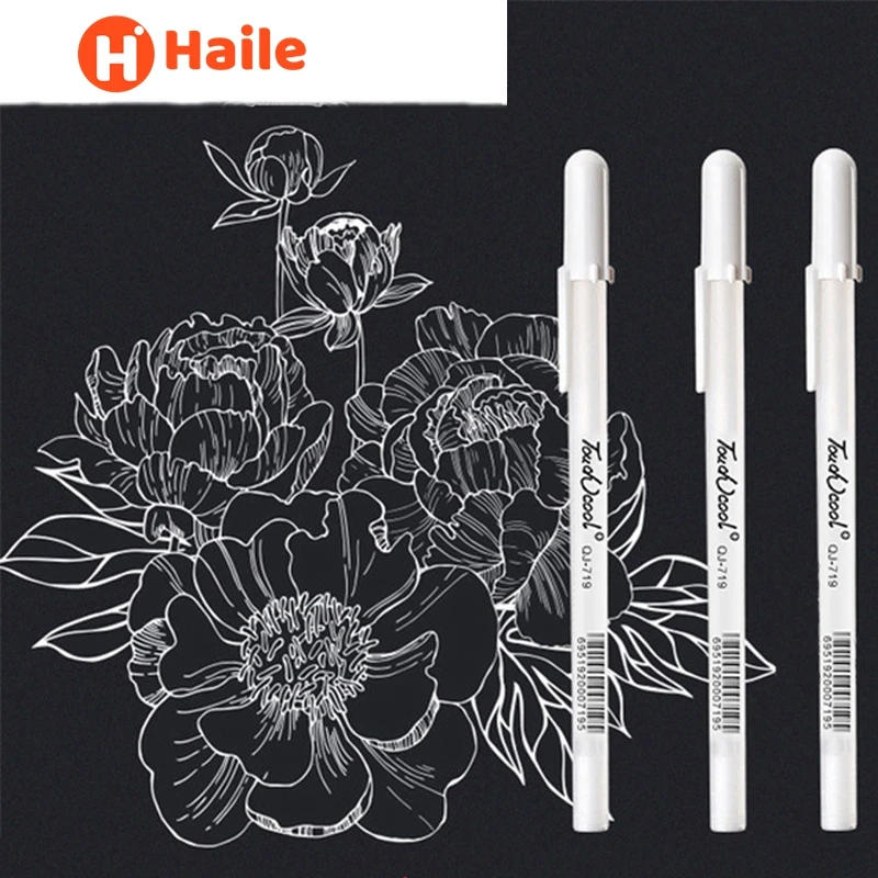 Haile 2/4pcs/Set 0.6mm Large Capacity Fine Tip White Ink Gel Pen Highlight Marker Pen Sketching Drawing Comic Art Stationery
Haile 2/4pcs/Set 0.6mm Large Capacity Fine Tip White Ink Gel Pen Highlight Marker Pen Sketching Drawing Comic Art Stationery