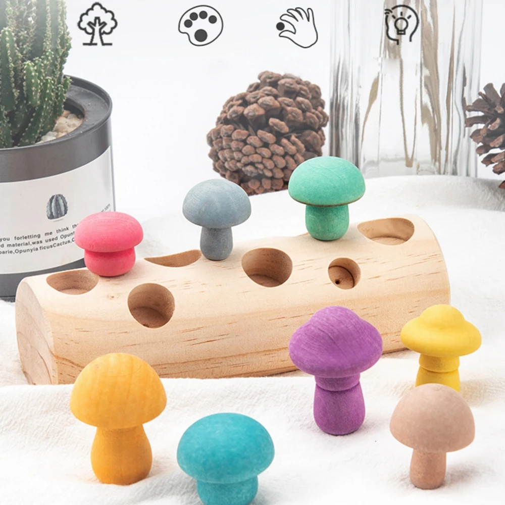Wooden Rainbow Blocks Mushroom Picking Game Montessori Educational Wooden Baby Toys Developmental Shape Matching Assembly Grasp
Wooden Rainbow Blocks Mushroom Picking Game Montessori Educational Wooden Baby Toys Developmental Shape Matching Assembly Grasp