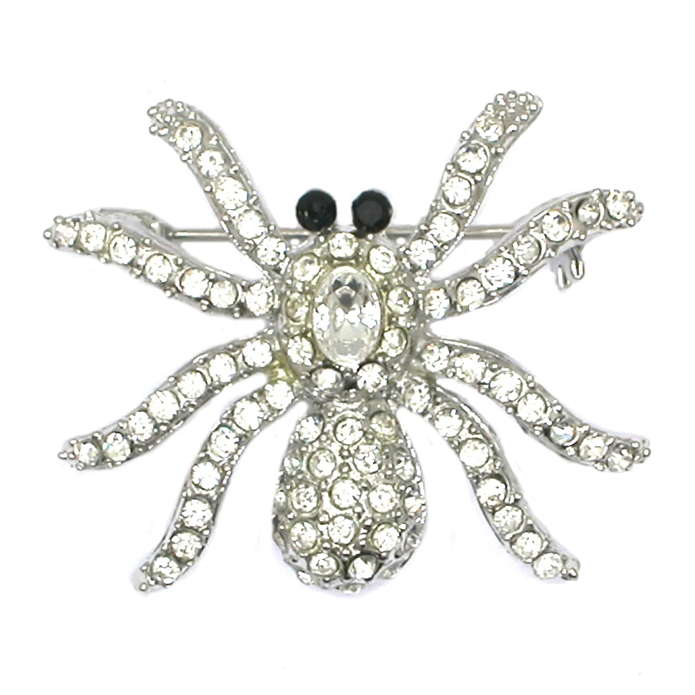 

Spider Rhinestone Badge Brooches For Women Men Spider Brooch Jewelry pins Retro Boutonniere Hijab Pin