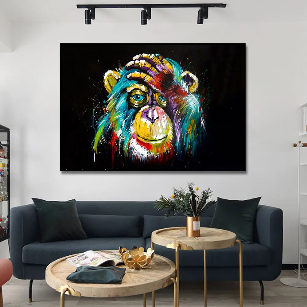 Modern Graffiti Art Paintings Colorful Monkey Touch Head Pictures Wall Art Animal Poster Canvas Print for Living Room Decor
Modern Graffiti Art Paintings Colorful Monkey Touch Head Pictures Wall Art Animal Poster Canvas Print for Living Room Decor