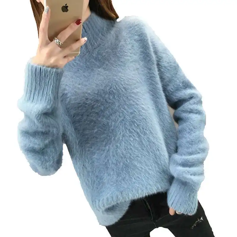 2021Autumn and winter new loose half high neck pullover sweater women outer wear base sweater Korean version thick women's trend
2021Autumn and winter new loose half high neck pullover sweater women outer wear base sweater Korean version thick women's trend