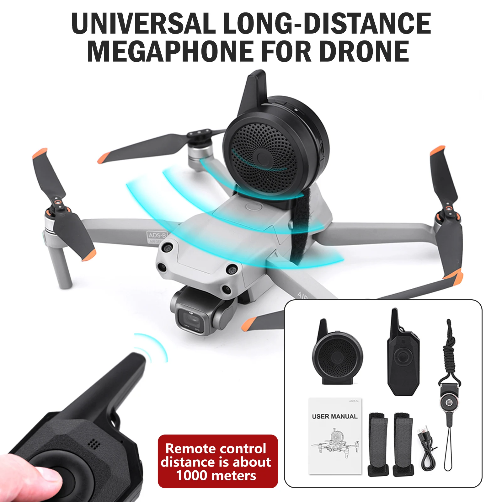 BRDRC Mini Drone Megaphone Speaker USB Charging Long Control Distance for DJI Mavic 2 Air Pro Phantom Spark Hubsan Zino FIMIx8
BRDRC Mini Drone Megaphone Speaker USB Charging Long Control Distance for DJI Mavic 2 Air Pro Phantom Spark Hubsan Zino FIMIx8