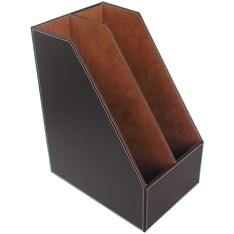 PU Leather Desktop File Folder Organizer and Document File Stand Journals Magazine Holder Rack 2 Slots
PU Leather Desktop File Folder Organizer and Document File Stand Journals Magazine Holder Rack 2 Slots