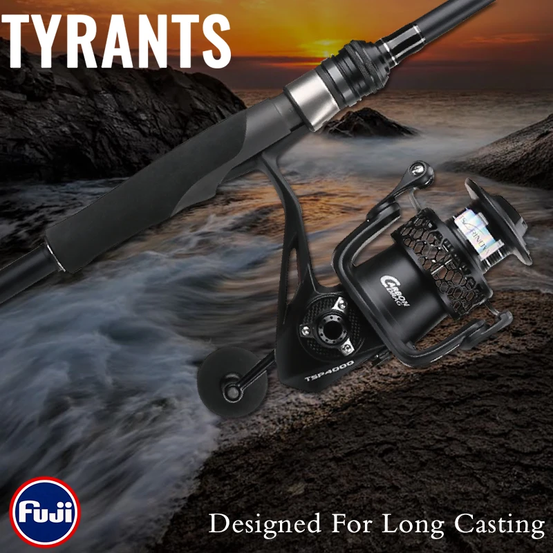 TSURINOYA TYRANTS Distance Throwing Spinning Rod 3.0m 3.3m M Power MF Action Lure WT 6-40g FUJI Guide Sea Bass Rod Lure Rod
TSURINOYA TYRANTS Distance Throwing Spinning Rod 3.0m 3.3m M Power MF Action Lure WT 6-40g FUJI Guide Sea Bass Rod Lure Rod