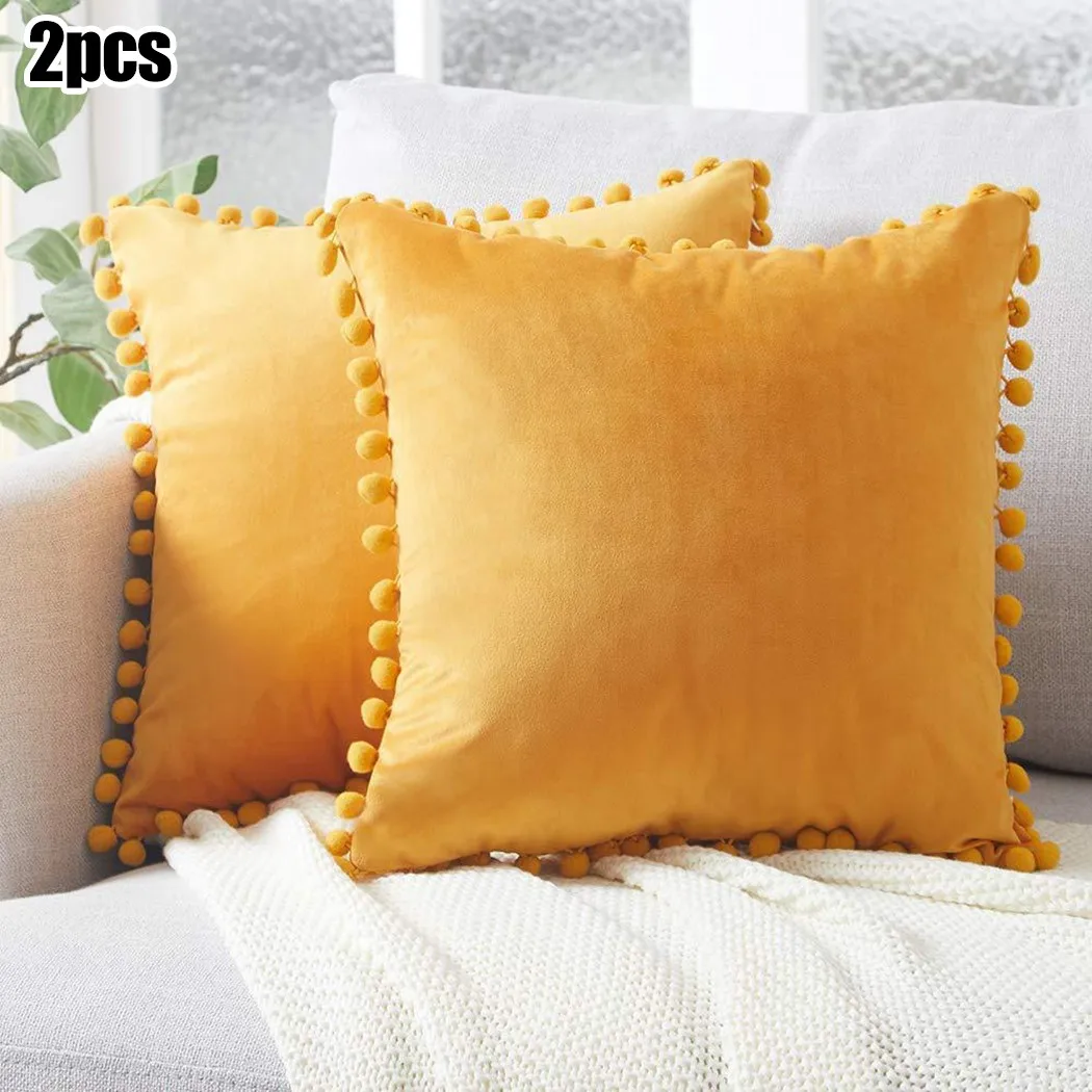Velvet Cushion Cover Pillow Case 45x45cm Solid Pom Pom Ball Fringed Sofa Throw Pillowcase Living Room Car Home Decor 2pcs
Velvet Cushion Cover Pillow Case 45x45cm Solid Pom Pom Ball Fringed Sofa Throw Pillowcase Living Room Car Home Decor 2pcs