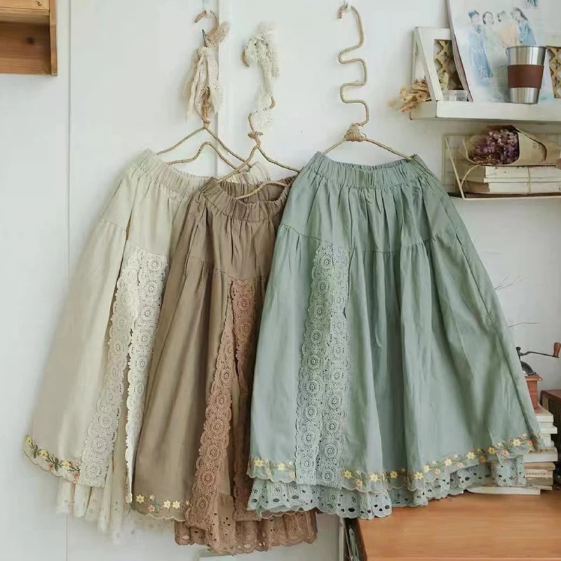 Johnature 2022 New Mori All Match Embroidery Lace Women Skirts Autumn Elastic Waist Loose Japanese Female Skirts
Johnature 2022 New Mori All Match Embroidery Lace Women Skirts Autumn Elastic Waist Loose Japanese Female Skirts
