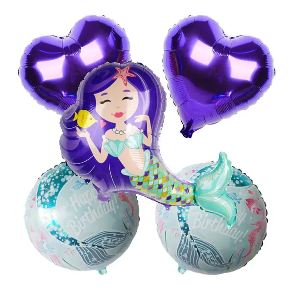 5 pcs Mermaid And Heart Balloons Birthday Party Decorations | Under The Sea Theme Party Supplies Mylar Foil Helium Balloons
5 pcs Mermaid And Heart Balloons Birthday Party Decorations | Under The Sea Theme Party Supplies Mylar Foil Helium Balloons
