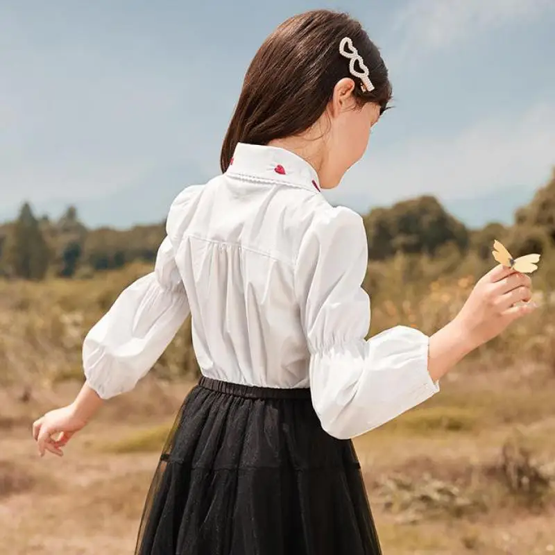 Casual Lovely Shirts For Girls Turn Down Collar Long Sleeve Blouse Baby Girl Fashion Autumn Tops 3-14y Kids Child Formal Shirt
Casual Lovely Shirts For Girls Turn Down Collar Long Sleeve Blouse Baby Girl Fashion Autumn Tops 3-14y Kids Child Formal Shirt