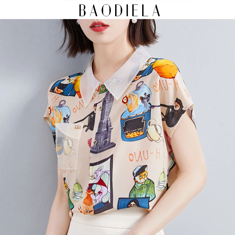 Women's Blouses And Shirts Floral Chiffon Dress Shirt Vintage short-sleeved Summer Baby Neck Frock Brim Small Unlined
Women's Blouses And Shirts Floral Chiffon Dress Shirt Vintage short-sleeved Summer Baby Neck Frock Brim Small Unlined