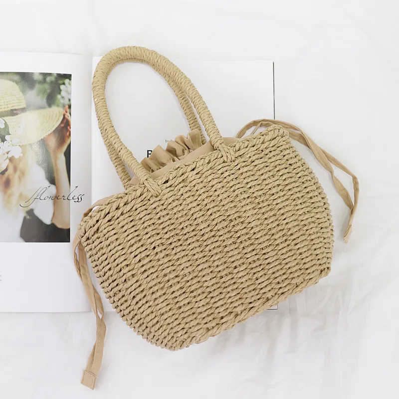 New Casual Weaving Beach Bag Simple Straw Handbag Summer Fashion Trends Vegetable Basket Women's Bag
New Casual Weaving Beach Bag Simple Straw Handbag Summer Fashion Trends Vegetable Basket Women's Bag