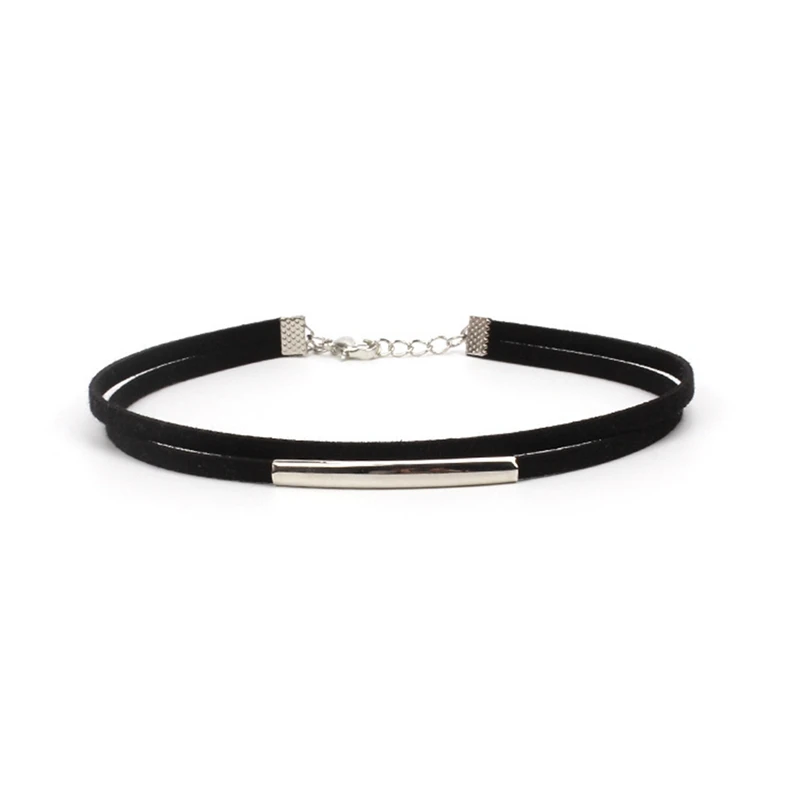 COSYOO New Fashion Bending Tube Velvet Choker Necklace Double Layer Style Torque Black Short Leather Necklace Charm For Women
COSYOO New Fashion Bending Tube Velvet Choker Necklace Double Layer Style Torque Black Short Leather Necklace Charm For Women