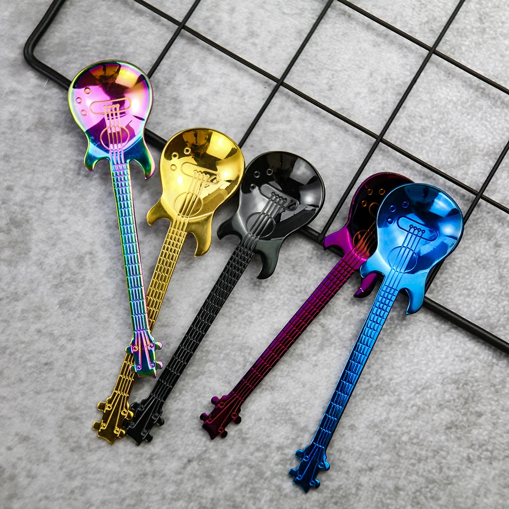 1PC Stainless Steel Guitar Coffee Spoon Dessert Ice Cream Spoon Decorative Teaspoon Flatware Rainbow Utensils Coffee Accessories
1PC Stainless Steel Guitar Coffee Spoon Dessert Ice Cream Spoon Decorative Teaspoon Flatware Rainbow Utensils Coffee Accessories