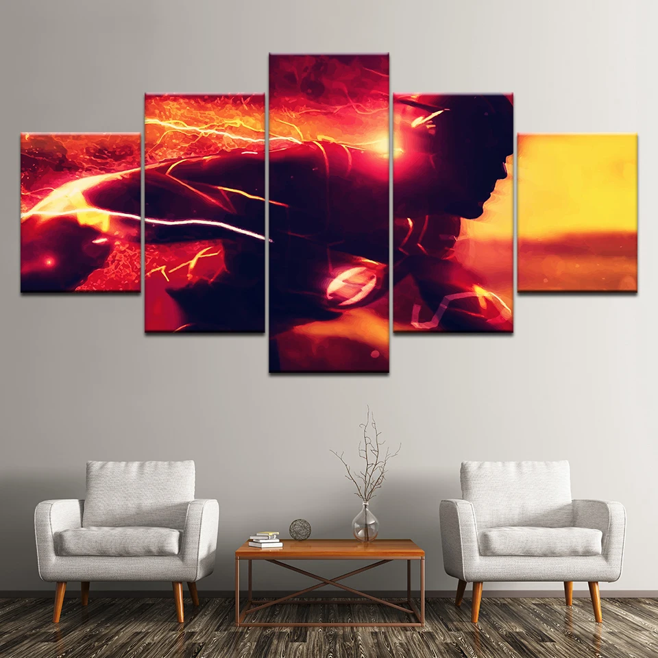 Canvas Painting Wall Art Poster 5 Pieces The Flash Comics Superheroes Printed Home Decor For Living Room Modular Framework
Canvas Painting Wall Art Poster 5 Pieces The Flash Comics Superheroes Printed Home Decor For Living Room Modular Framework