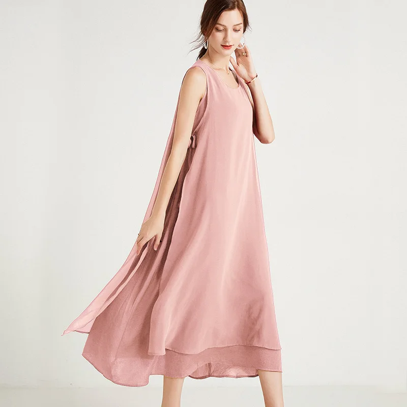 Tank Summer Beach Chiffon Dress Woman 2021 Lady Fashion Solid Black Pink Sleevless Bohemian Elegant Dresses 4XL
Tank Summer Beach Chiffon Dress Woman 2021 Lady Fashion Solid Black Pink Sleevless Bohemian Elegant Dresses 4XL