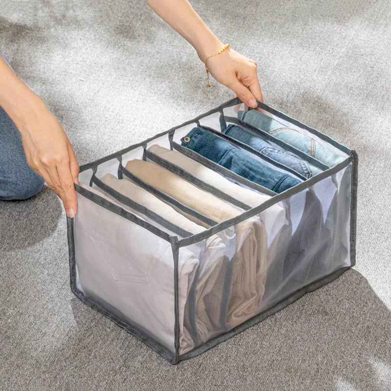 Jeans Foldable Storage Box Washable Closet Clothes Drawer Mesh Storage Bag Pants Compartment Box Foldable Home Closet Organizer
Jeans Foldable Storage Box Washable Closet Clothes Drawer Mesh Storage Bag Pants Compartment Box Foldable Home Closet Organizer