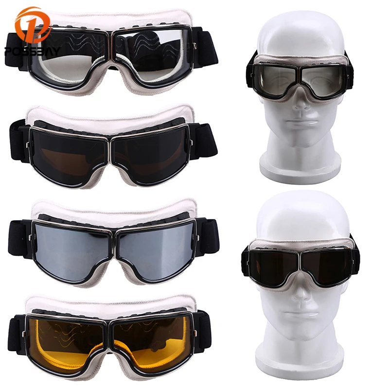 POSSBAY Vintage Motorcycle Goggles 2018 White MX Ski Mtb Bicycle Bike Outdoor Motocross Googles Cycling Motorbike Eyewear 
POSSBAY Vintage Motorcycle Goggles 2018 White MX Ski Mtb Bicycle Bike Outdoor Motocross Googles Cycling Motorbike Eyewear