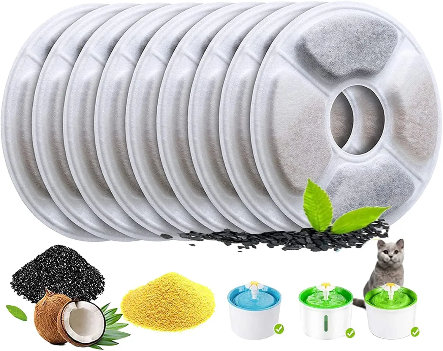 Pet Fountain Filter Cat and Dog Fountain Replacement Filters, Pet Water Fountain Activated Carbon Filter Keep Water Clean
Pet Fountain Filter Cat and Dog Fountain Replacement Filters, Pet Water Fountain Activated Carbon Filter Keep Water Clean