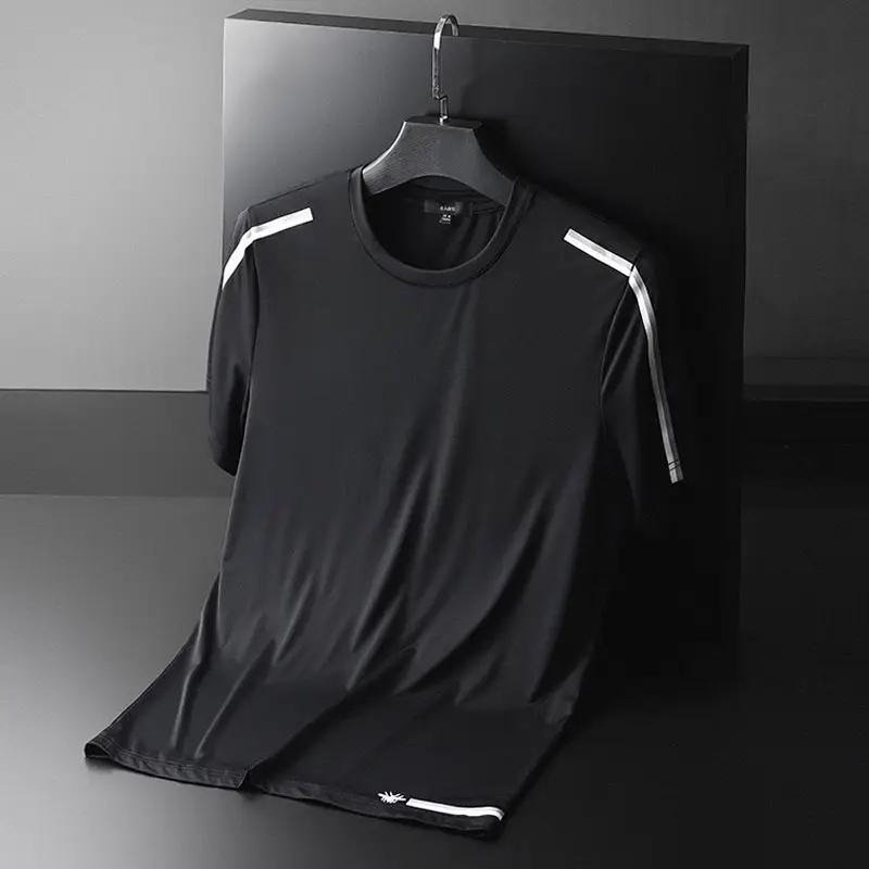 Milk silk smooth fabric white short sleeve t-shirt men's round neck slim fashion close fitting skating cool summer half sleeve
Milk silk smooth fabric white short sleeve t-shirt men's round neck slim fashion close fitting skating cool summer half sleeve