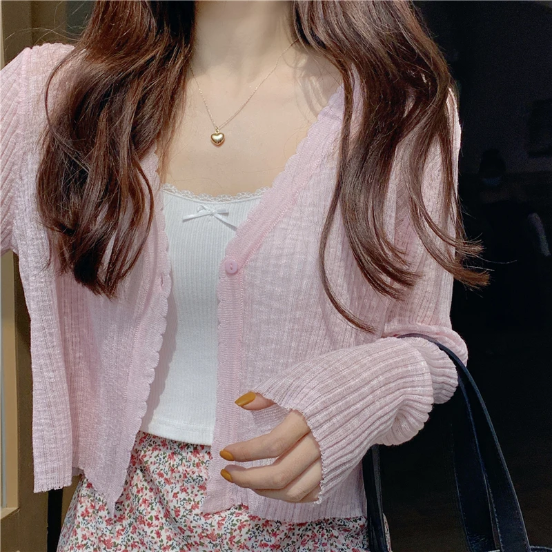 White Viscose Fiber Knitted Cardigan Women Summer Sunscreen Long Sleeve Short Jacket New Style Thin Outdoor Top Girl Cool Shirt
White Viscose Fiber Knitted Cardigan Women Summer Sunscreen Long Sleeve Short Jacket New Style Thin Outdoor Top Girl Cool Shirt