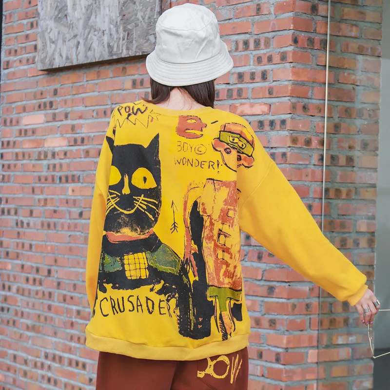 Korean version of the sweater female 2019 autumn and winter new long-sleeved round neck large size loose sweater plus velvet
Korean version of the sweater female 2019 autumn and winter new long-sleeved round neck large size loose sweater plus velvet