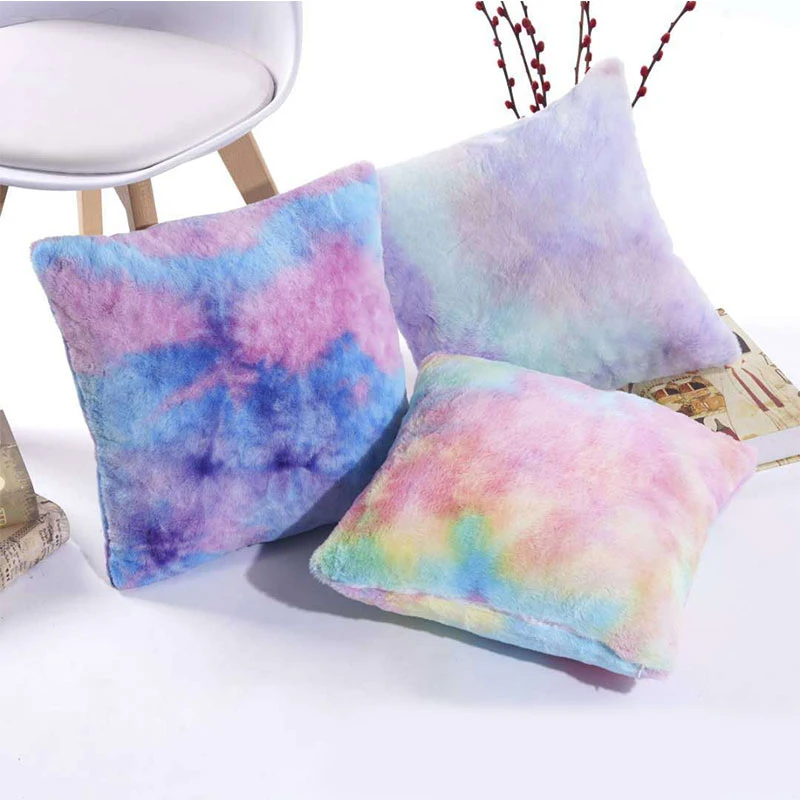 Random Color Dye Plush Cushion Cover Pillowslip Colorful Pillow Case Rainbow Sofa Throw Pillows Cover Winter Home Decor 42*45CM
Random Color Dye Plush Cushion Cover Pillowslip Colorful Pillow Case Rainbow Sofa Throw Pillows Cover Winter Home Decor 42*45CM