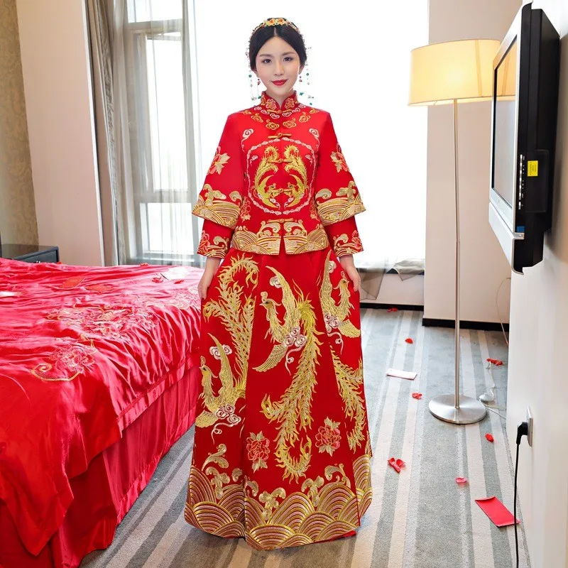 Chinese Style Lovers Wedding Dress Suzhou Embroidery Tang Suit Bride Bridegroom Costume Exquisite Toast Clothing Cheongsam
Chinese Style Lovers Wedding Dress Suzhou Embroidery Tang Suit Bride Bridegroom Costume Exquisite Toast Clothing Cheongsam