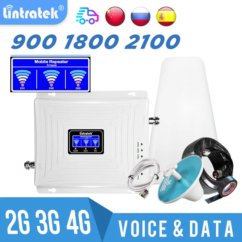 Трехдиапазонный усилитель сотового сигнала 2G 3G 4G Lintratek|Усилители сигнала| |
