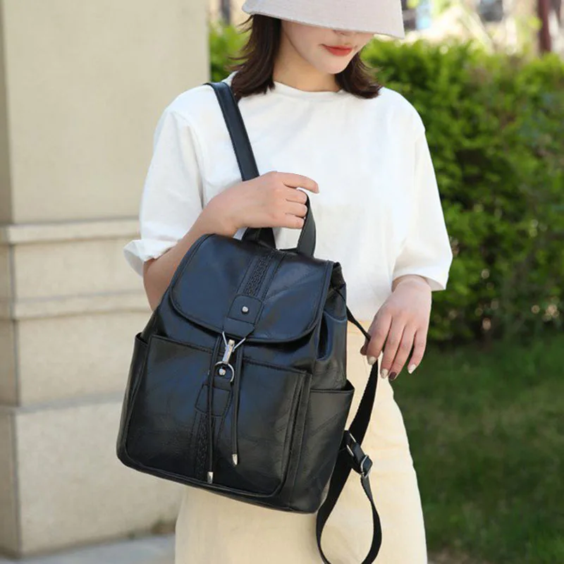 Ladies Shoulder Bags Girls Leather School Bags Female Students Shoulder Bags Women Backpacks Black
Ladies Shoulder Bags Girls Leather School Bags Female Students Shoulder Bags Women Backpacks Black