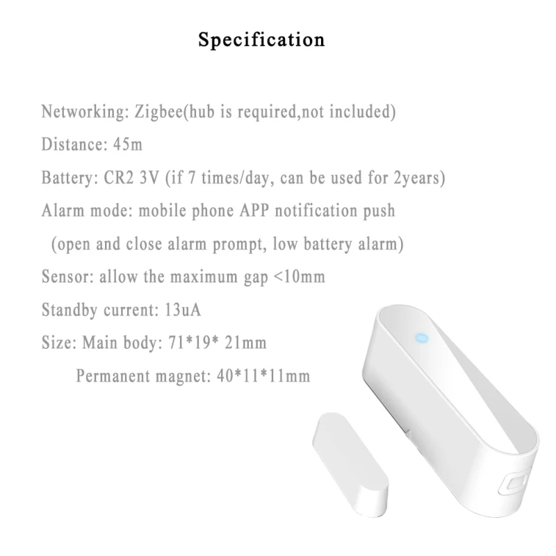 Zigbee Tuya Smart Door Sensor Door Open/Closed Detectors Alert Security Alarm Low Power Smart Sensor Support Zigbee Hub
Zigbee Tuya Smart Door Sensor Door Open/Closed Detectors Alert Security Alarm Low Power Smart Sensor Support Zigbee Hub