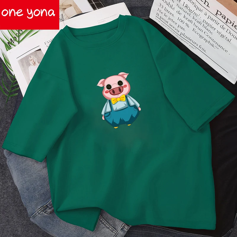 2021 Kawaii Piggy Ulzzang Cotton Loose T-shirt Female Harajuku O-neck Short-sleeved Letter T-shirt
2021 Kawaii Piggy Ulzzang Cotton Loose T-shirt Female Harajuku O-neck Short-sleeved Letter T-shirt