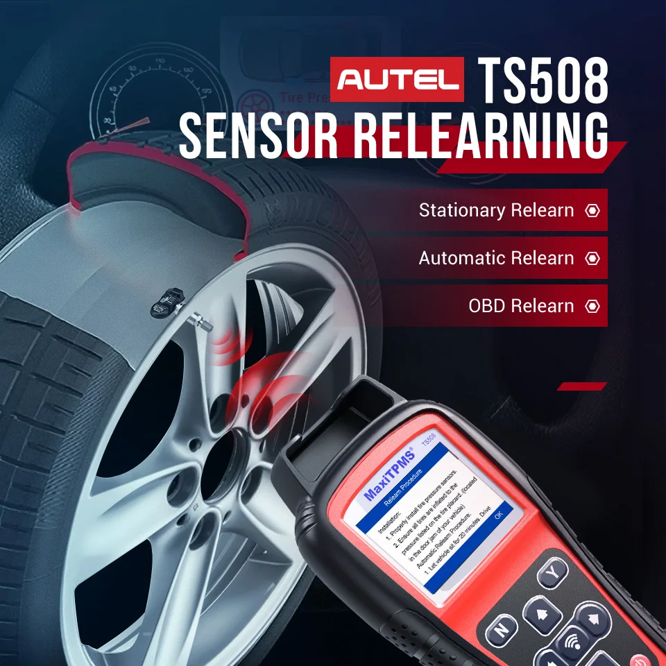 Autel MaxiTPMS TS508K новейший инструмент TPMS Relearn с 4 датчиками 315 МГц/433 МГц Обновленная