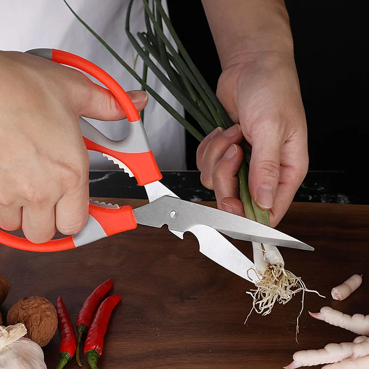 Multifunctional stainless steel household kitchen scissors chicken bone scissors barbecue strong kitchen scissors food scissors
Multifunctional stainless steel household kitchen scissors chicken bone scissors barbecue strong kitchen scissors food scissors