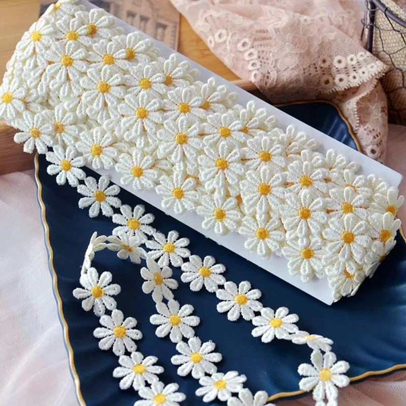 15 Yards Daisy Decorating Lace Trims Sun Flower DIY Ribbon Lace Daisy Sewing Embroidery Crafts Accessories Supplies
15 Yards Daisy Decorating Lace Trims Sun Flower DIY Ribbon Lace Daisy Sewing Embroidery Crafts Accessories Supplies
