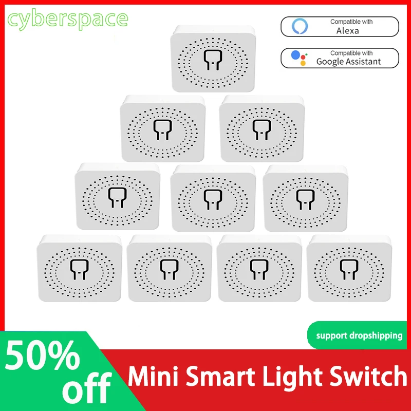 10A DIY WiFi Mini Smart Light Switch Universal Breaker Timer Wireless Remote Control Works With Alexa Google Home Smart Home
10A DIY WiFi Mini Smart Light Switch Universal Breaker Timer Wireless Remote Control Works With Alexa Google Home Smart Home