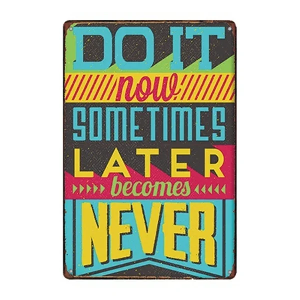 Do It Now Poster Metal Tin Sign Signage Decoration Bar Bistro Hotel Restaurant Coffee Shop Home Living Room Decoration 12*8 Inch
Do It Now Poster Metal Tin Sign Signage Decoration Bar Bistro Hotel Restaurant Coffee Shop Home Living Room Decoration 12*8 Inch