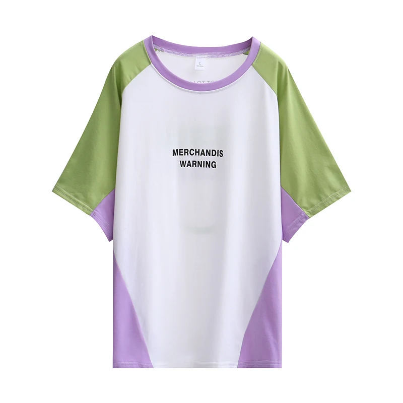 Woman T-shirts Letter Print Loose Top Women Summer T-shirts For Girls Color Matching Tops Loose Female Short Sleeve Tees
Woman T-shirts Letter Print Loose Top Women Summer T-shirts For Girls Color Matching Tops Loose Female Short Sleeve Tees