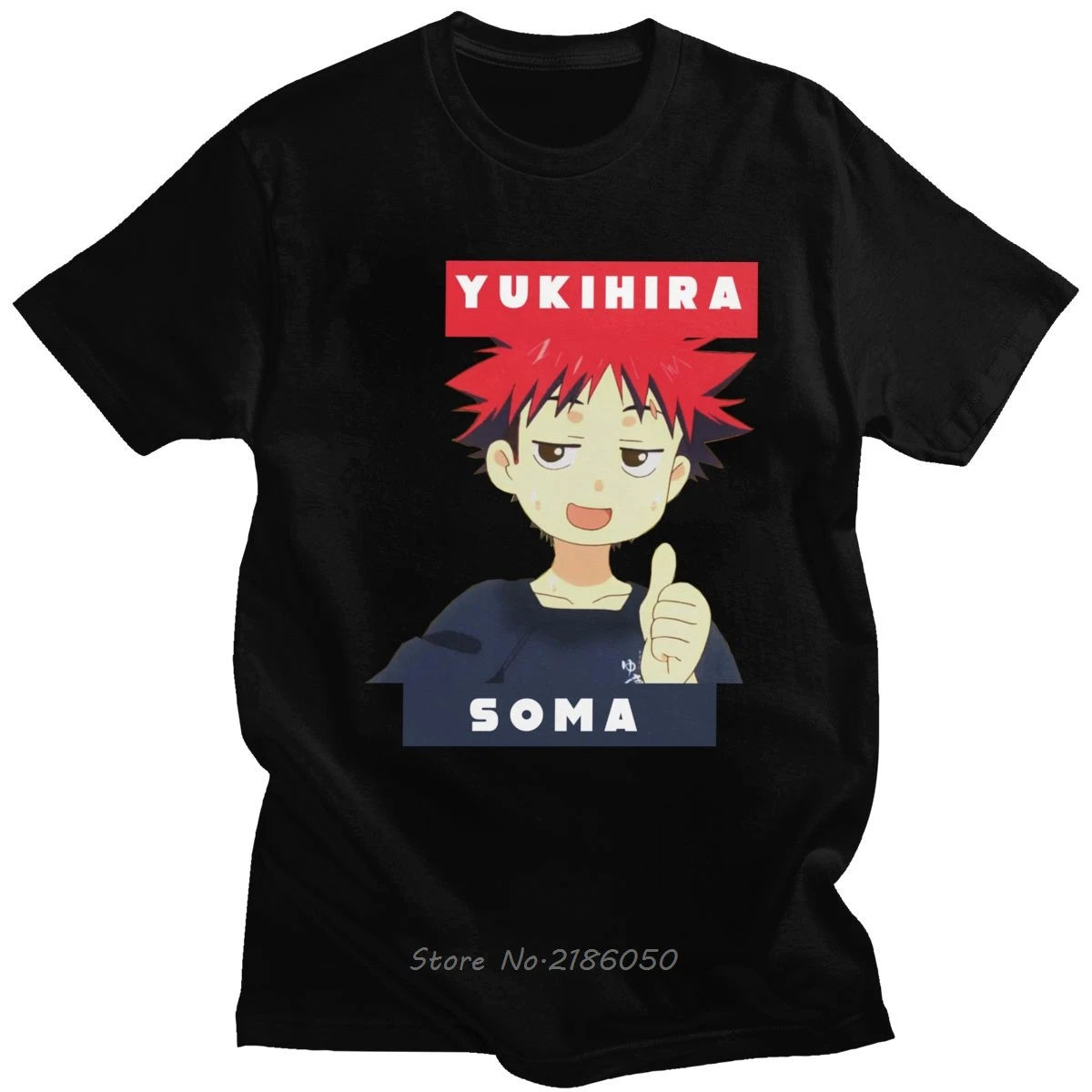 Футболка Kawaii Мужская из аниме Манга хлопок короткий рукав принт Yukuhira Soma
