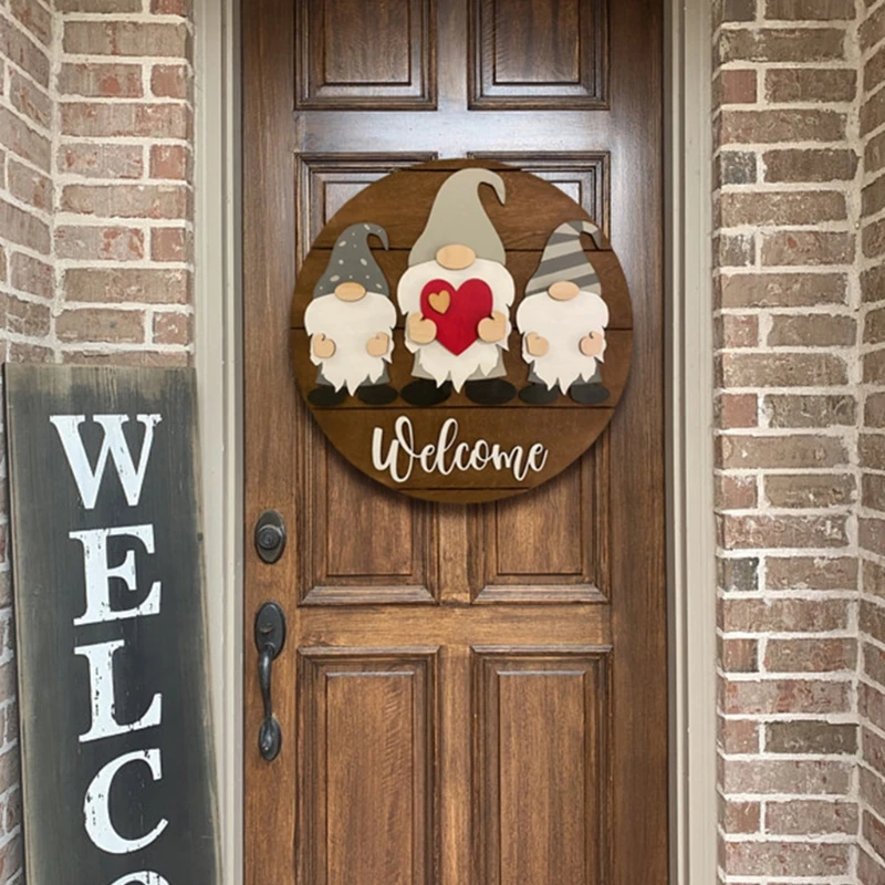 Wooden Gnome Door Hanger Seasonal Sign with Interchangeable Holiday Pieces for Front Door Porch Home Decor
Wooden Gnome Door Hanger Seasonal Sign with Interchangeable Holiday Pieces for Front Door Porch Home Decor