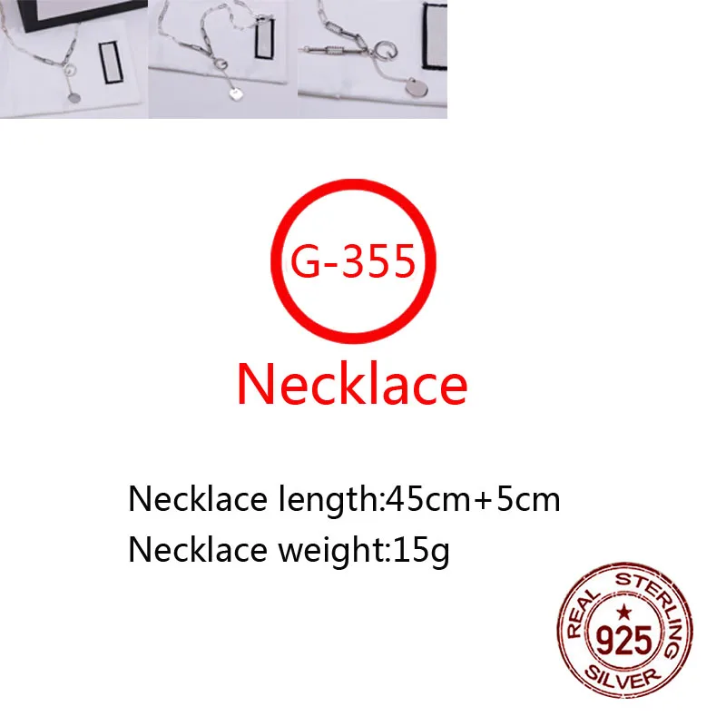 G355 S925 Sterling Silver Necklace New Brand Couple Pattern Hang Tag Letter Personality Fashion Style Simple Style Gift Hot Sale
G355 S925 Sterling Silver Necklace New Brand Couple Pattern Hang Tag Letter Personality Fashion Style Simple Style Gift Hot Sale