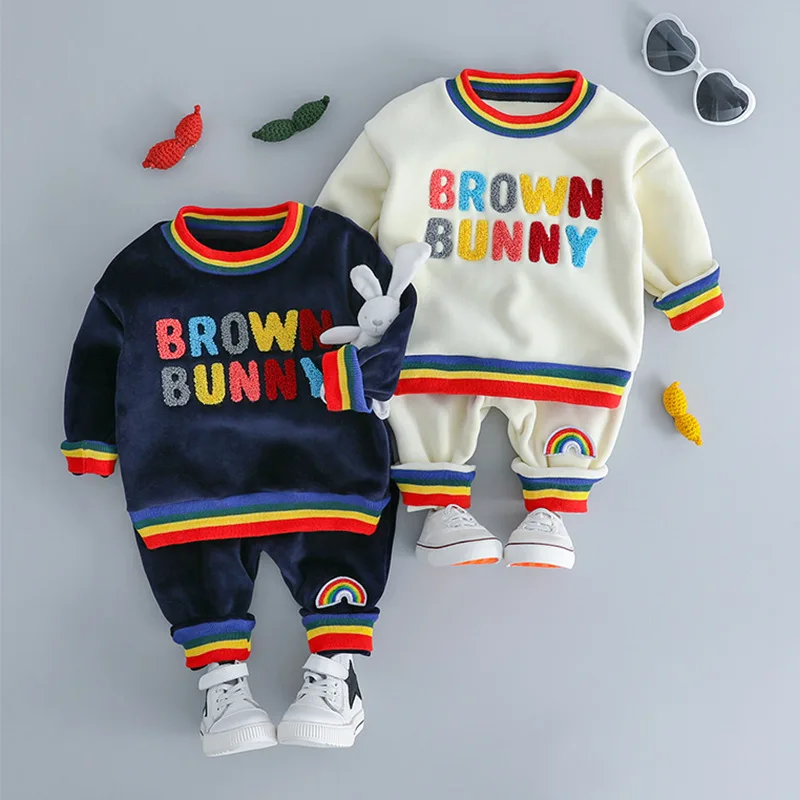 Kids O-neck Lon Sleeve Golden Velvet Colorful Letters Print 2PCs Clothing Sets Casual Sports Spring Autumn Clothing Sets
Kids O-neck Lon Sleeve Golden Velvet Colorful Letters Print 2PCs Clothing Sets Casual Sports Spring Autumn Clothing Sets