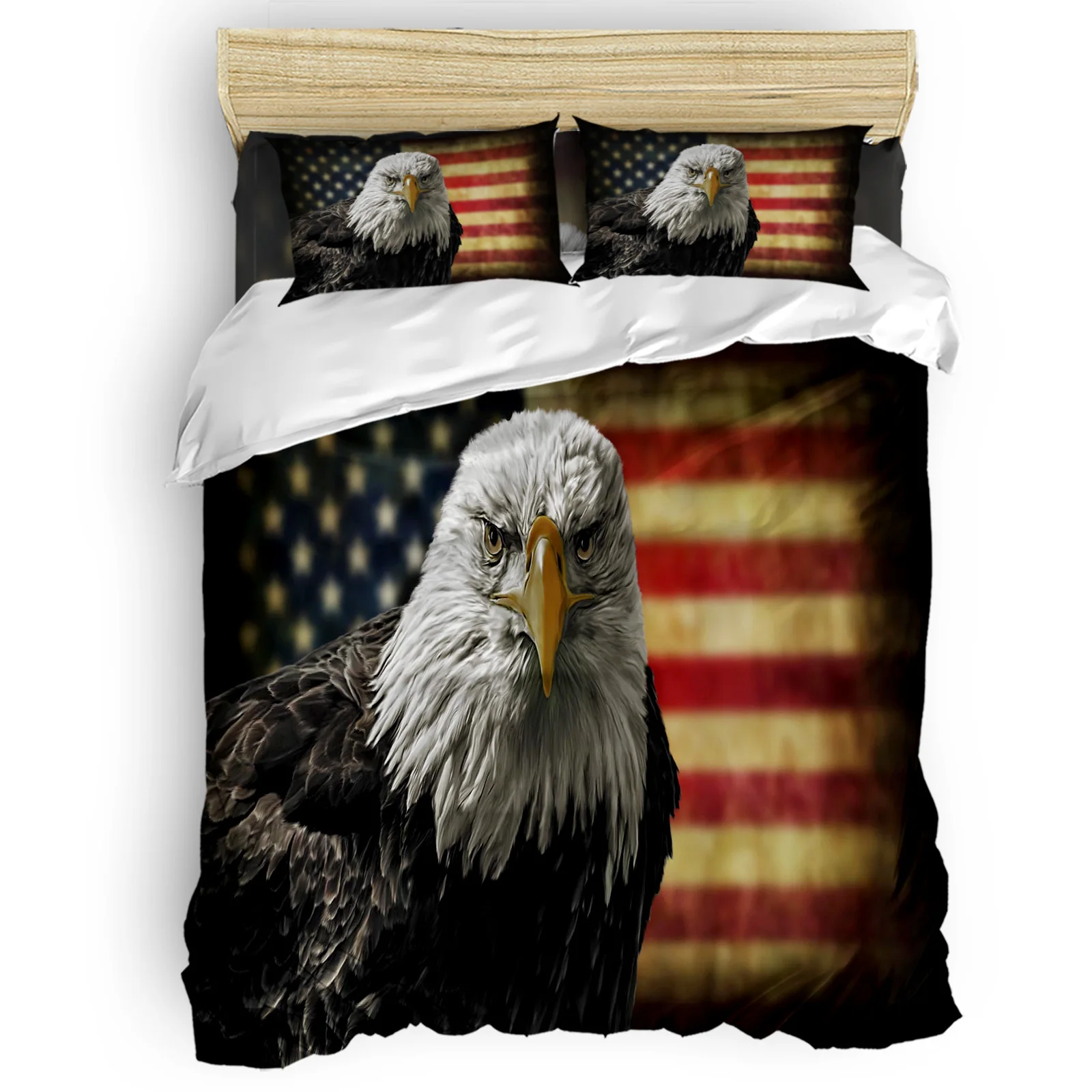 

Орел, сова, летящий Орел, искусственная кожа, величественный флаг, комплект пододеяльников, простыня, наволочка, одеяло для спальни, комплек...