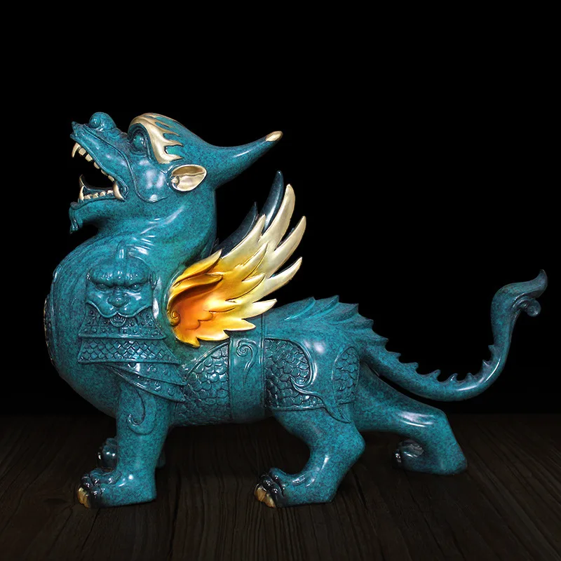 Pure copper Auspicious beast brave statue Modern art sculpture High-end home lucky Color copper statue Business gift
Pure copper Auspicious beast brave statue Modern art sculpture High-end home lucky Color copper statue Business gift