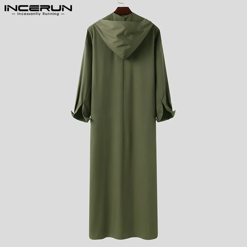 INCERUN Muslim Jubba Thobe Men Islamic Arab Kaftan Long Sleeve Hooded Pockets Robes Solid Color Dubai Saudi Arabia Men Clothes
INCERUN Muslim Jubba Thobe Men Islamic Arab Kaftan Long Sleeve Hooded Pockets Robes Solid Color Dubai Saudi Arabia Men Clothes