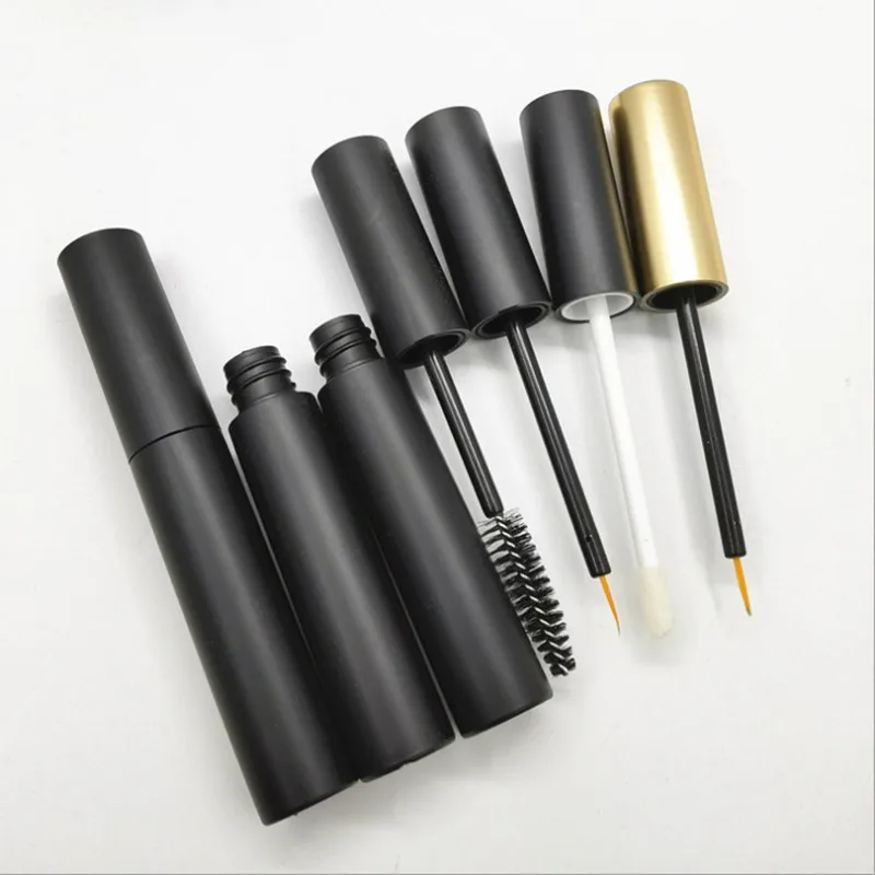 

10ml Matte Black Lip Gloss Tubes Packaging Liquid Eyeliner Mascara Lipstick Tubes Bottle Empty Refillable Cosmetics Containers