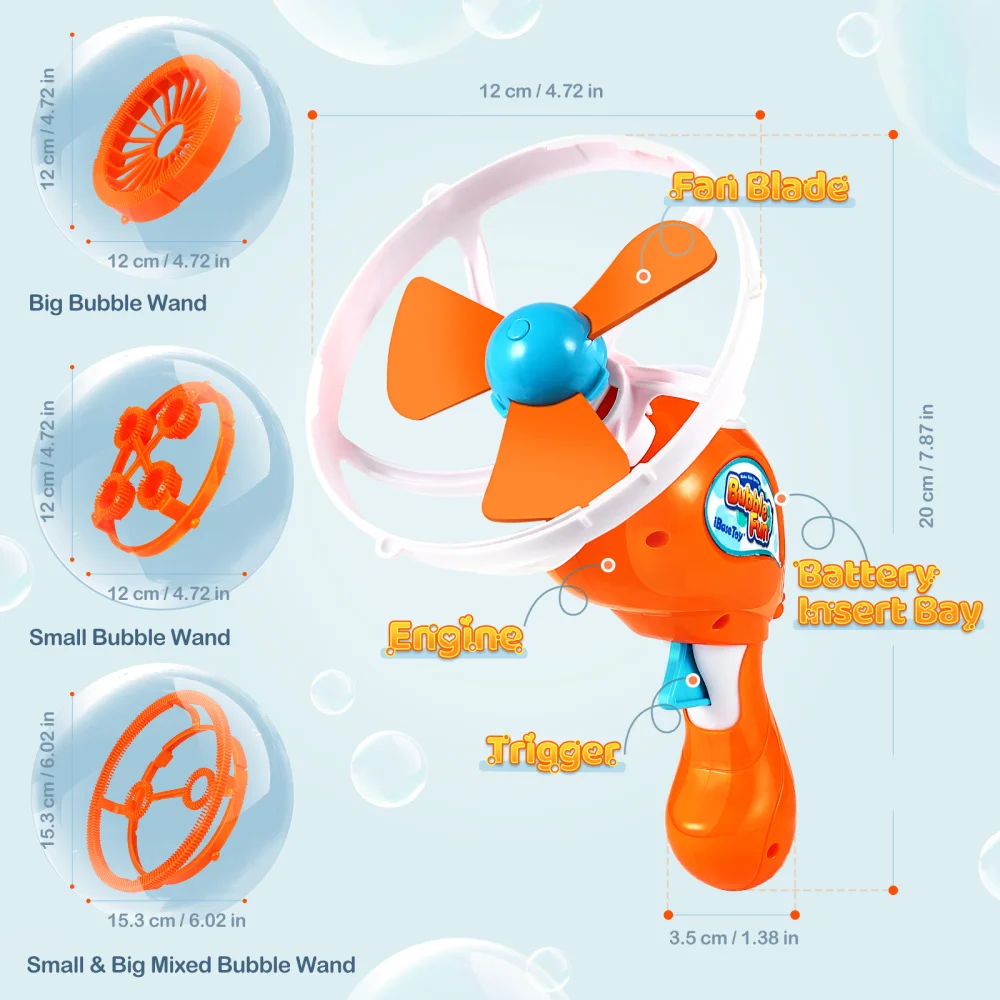 iBaseToy 3 in 1 Kids Bubble Blower Handheld Bubble Machine Bubble Maker with Bubble Solution
iBaseToy 3 in 1 Kids Bubble Blower Handheld Bubble Machine Bubble Maker with Bubble Solution