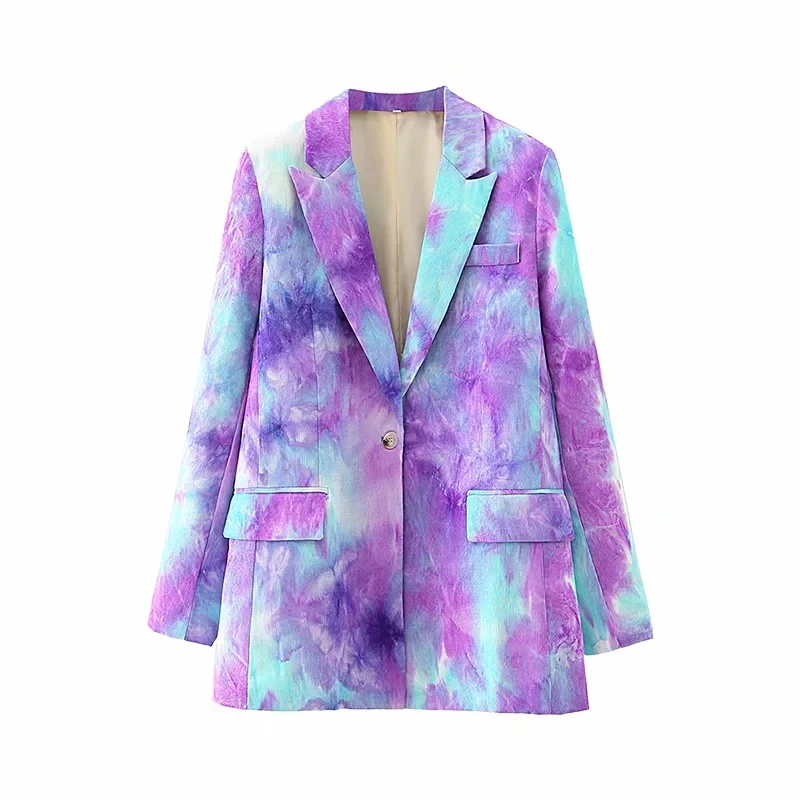 ZXQJ tie dye women elegant loose purple blazers 2020 fashion ladies casual long jacket suits boho female chic blazer girls 
ZXQJ tie dye women elegant loose purple blazers 2020 fashion ladies casual long jacket suits boho female chic blazer girls