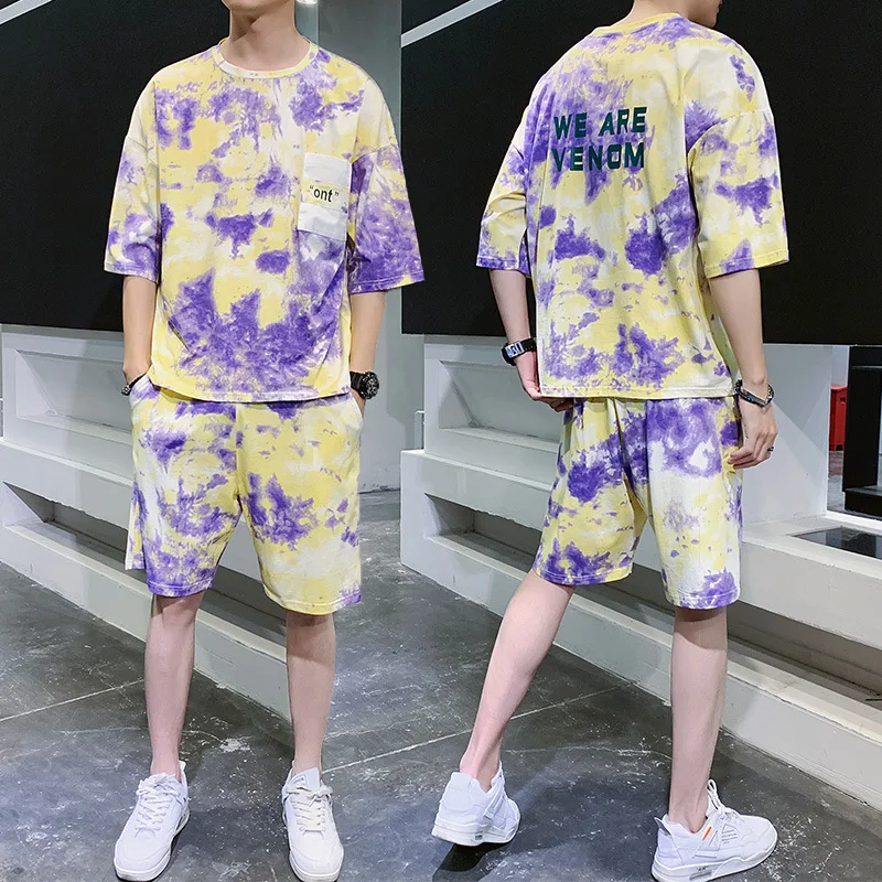 Men's Summer Leisure Sports Suit Fashion Cotton Round Neck Short T-shirt Shorts Two Piece Set Streetwear Hip Hop Casual Suits
Men's Summer Leisure Sports Suit Fashion Cotton Round Neck Short T-shirt Shorts Two Piece Set Streetwear Hip Hop Casual Suits