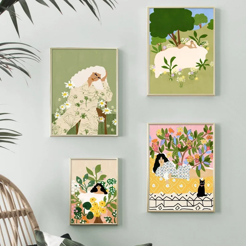 Girl Figure Flower Tree Vintage Wall Art Canvas Painting Nordic Posters And Prints Wall Pictures For Living Room Bohemian Decor
Girl Figure Flower Tree Vintage Wall Art Canvas Painting Nordic Posters And Prints Wall Pictures For Living Room Bohemian Decor
