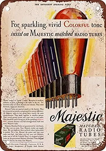 Tin Sign New Aluminum 1937 Majestic Matched Radio Tubes Metal Sign 11.8 x 7.8 Inch
Tin Sign New Aluminum 1937 Majestic Matched Radio Tubes Metal Sign 11.8 x 7.8 Inch